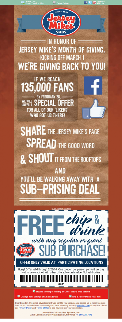 Jersey Mike's Email