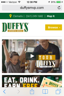 Duffy's MVP Mobile Website