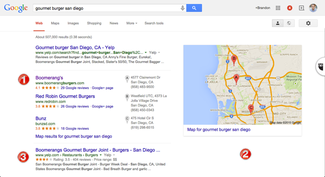 Google Gourmet Burger Search