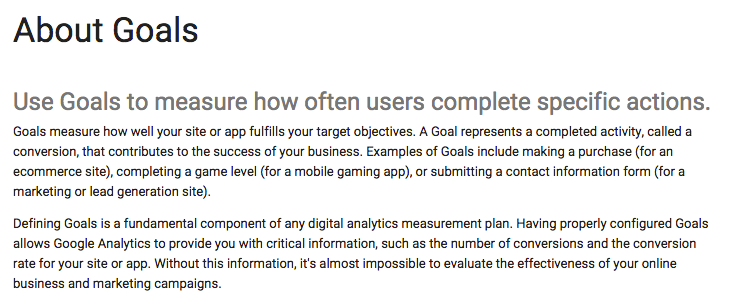 Google Analytics Goals