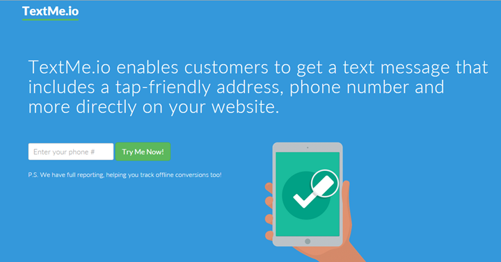 Text your address and phone to customers - TextMe.io