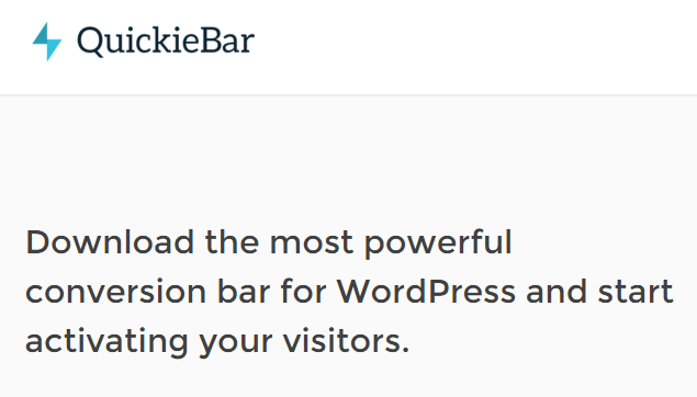 QuickieBar WordPress Plugin Email Marketing