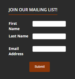 Season's Rotiserrie & Grill Email Marketing Form