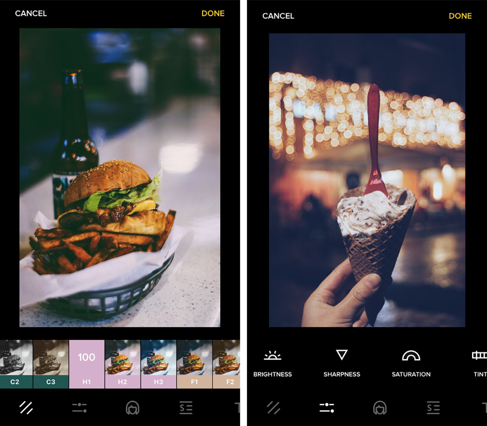 Restaurant Instagram food filters