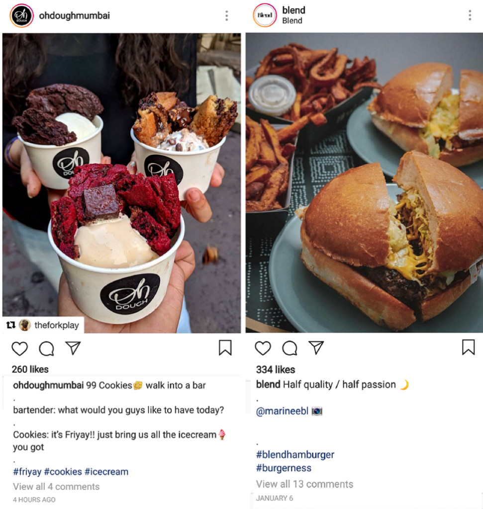 Restaurant Instagram examples