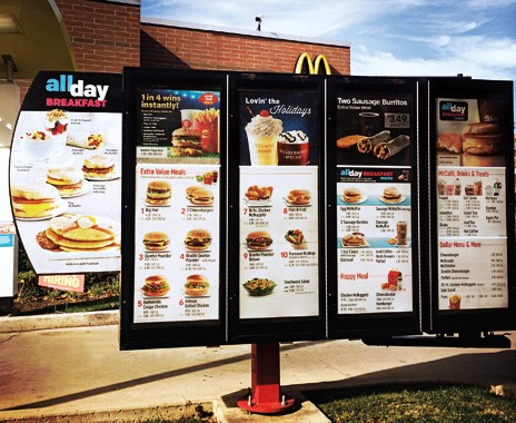 Digital Menu Board, McDonald's