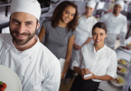 Millennial restaurant kitchen staff